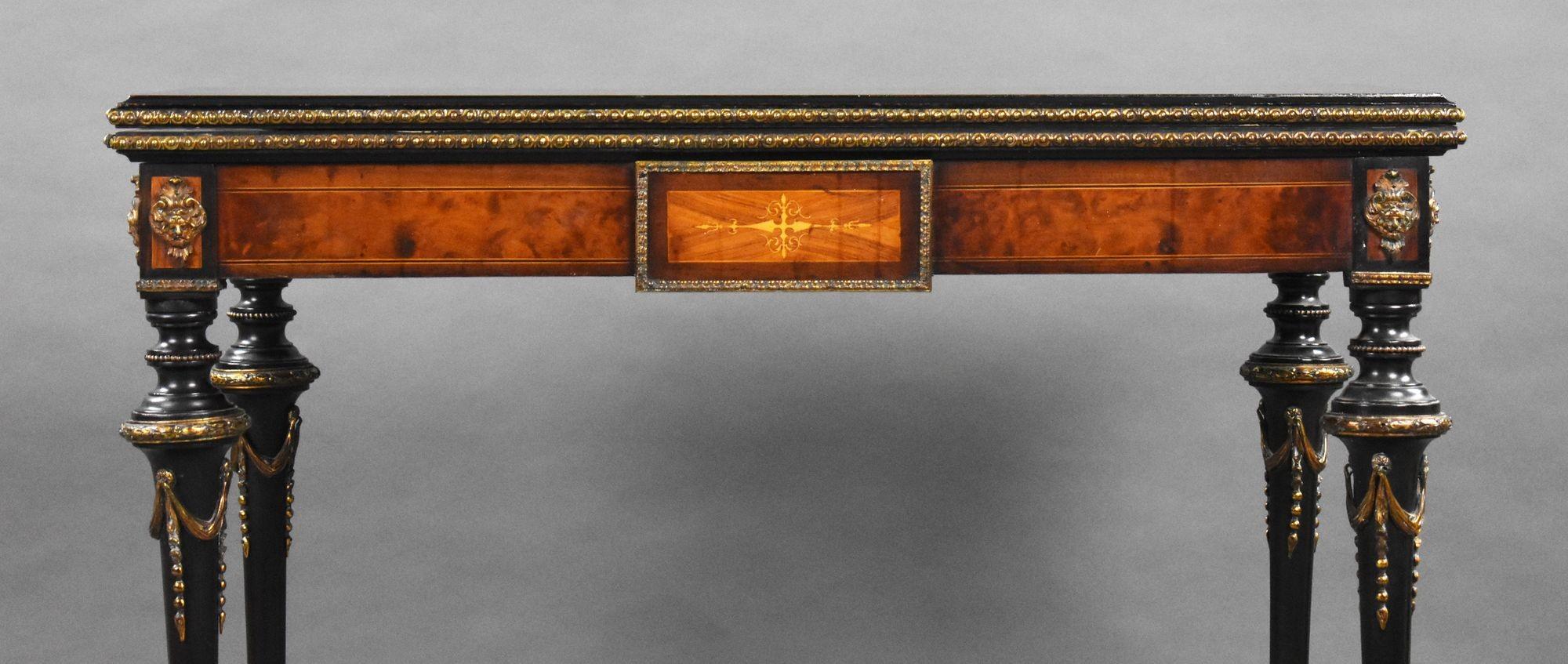 Victorian Burr Walnut Inlaid Card Table For Sale 10