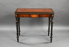 Victorian Burr Walnut Inlaid Card Table