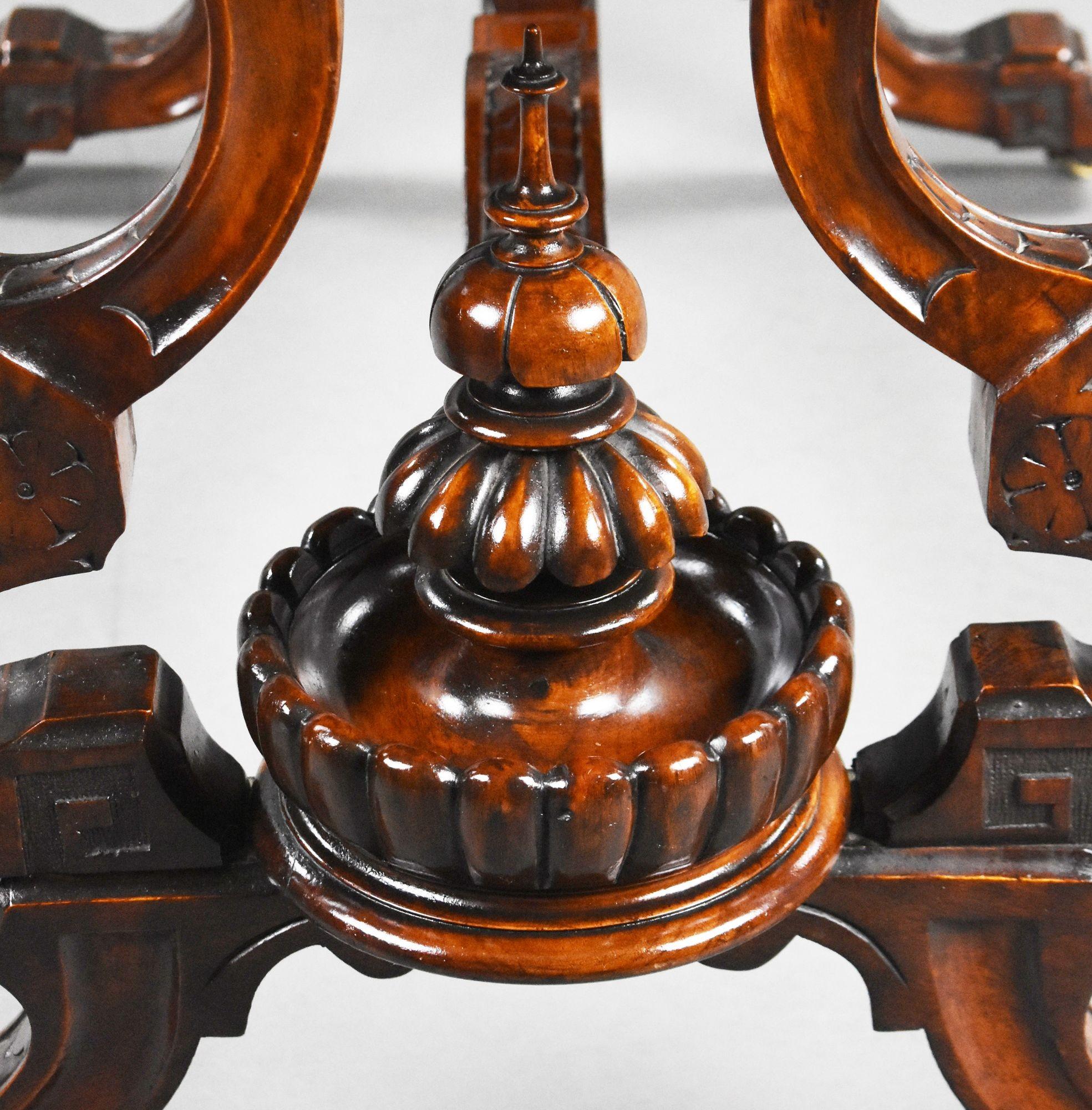 Victorian Burr Walnut Inlaid Centre Table For Sale 9