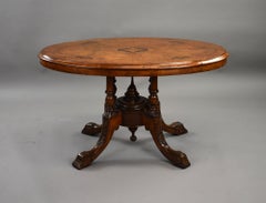 Victorian Burr Walnut Inlaid Coffee Table