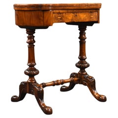 Victorian Burr Walnut Inlaid Games Table