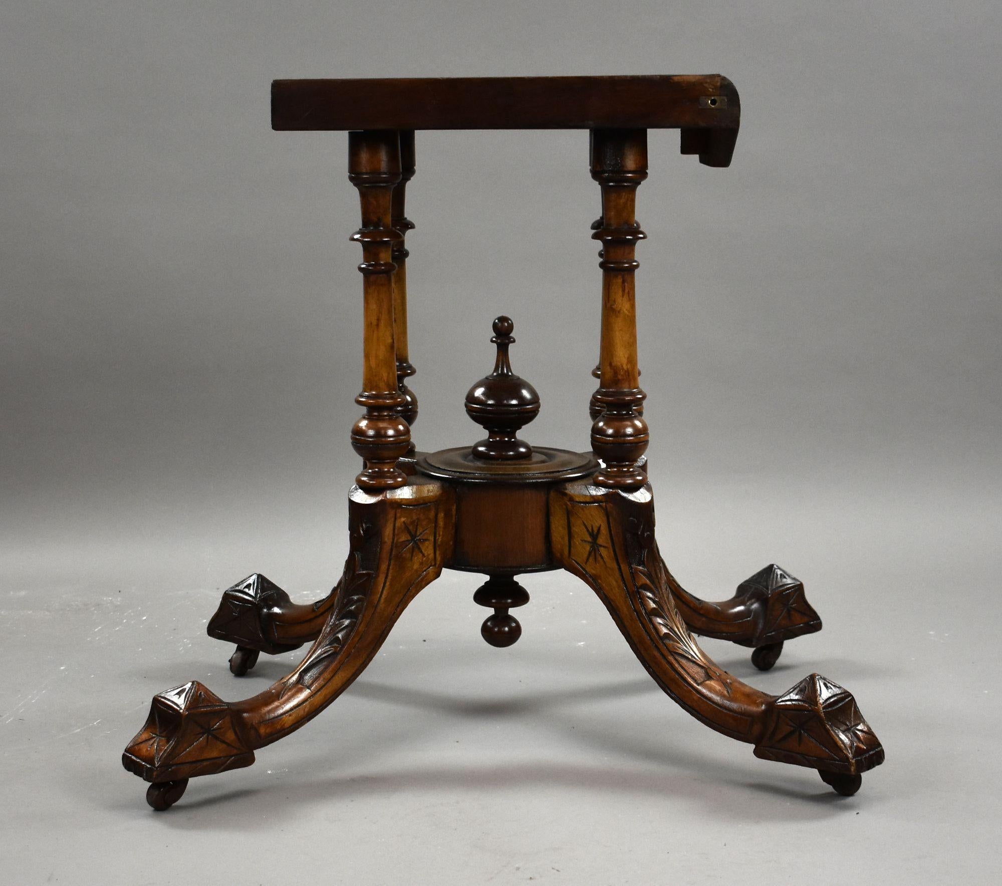 Victorian Burr Walnut Inlaid Loo Table For Sale 4