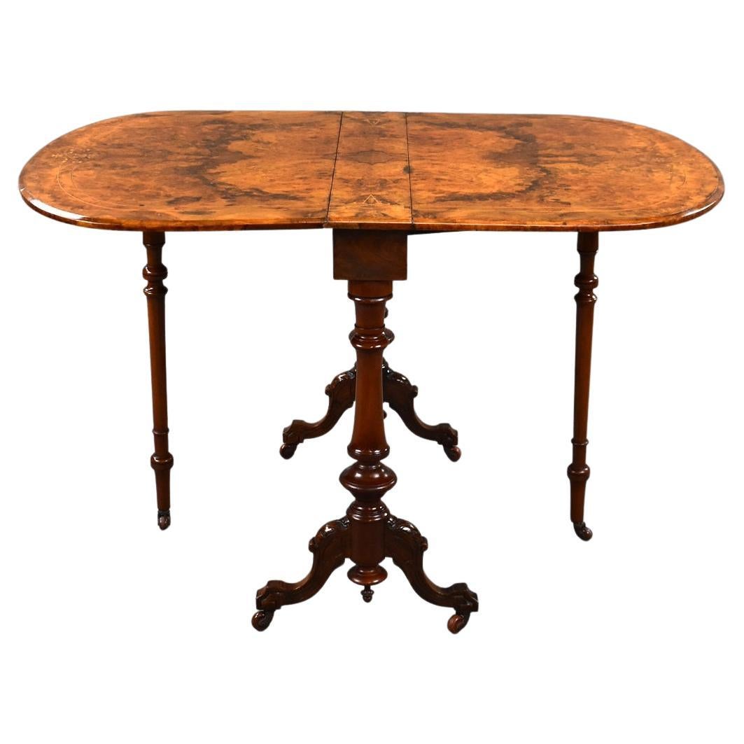 Victorian Burr Walnut Inlaid Sutherland Table