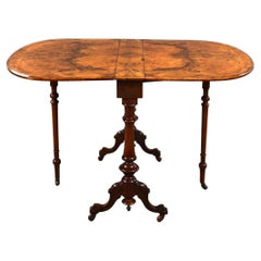 Victorian Burr Walnut Inlaid Sutherland Table