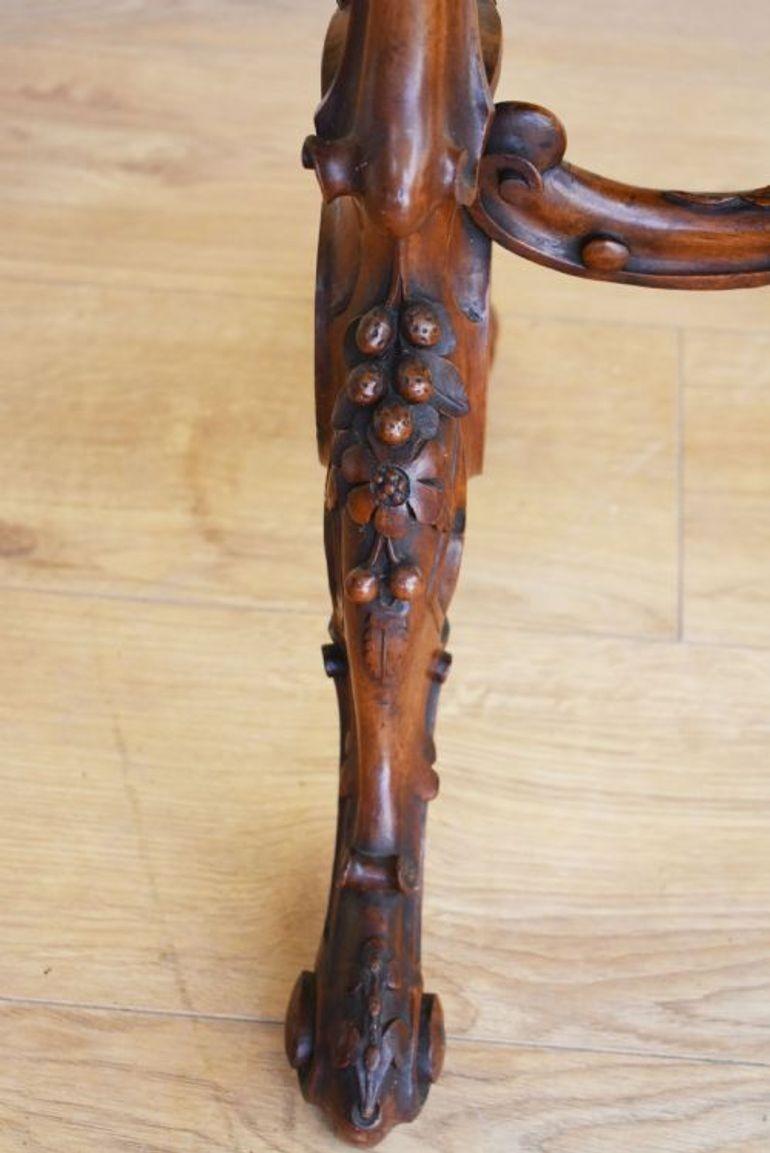 English Victorian Burr Walnut Inlaid Table For Sale