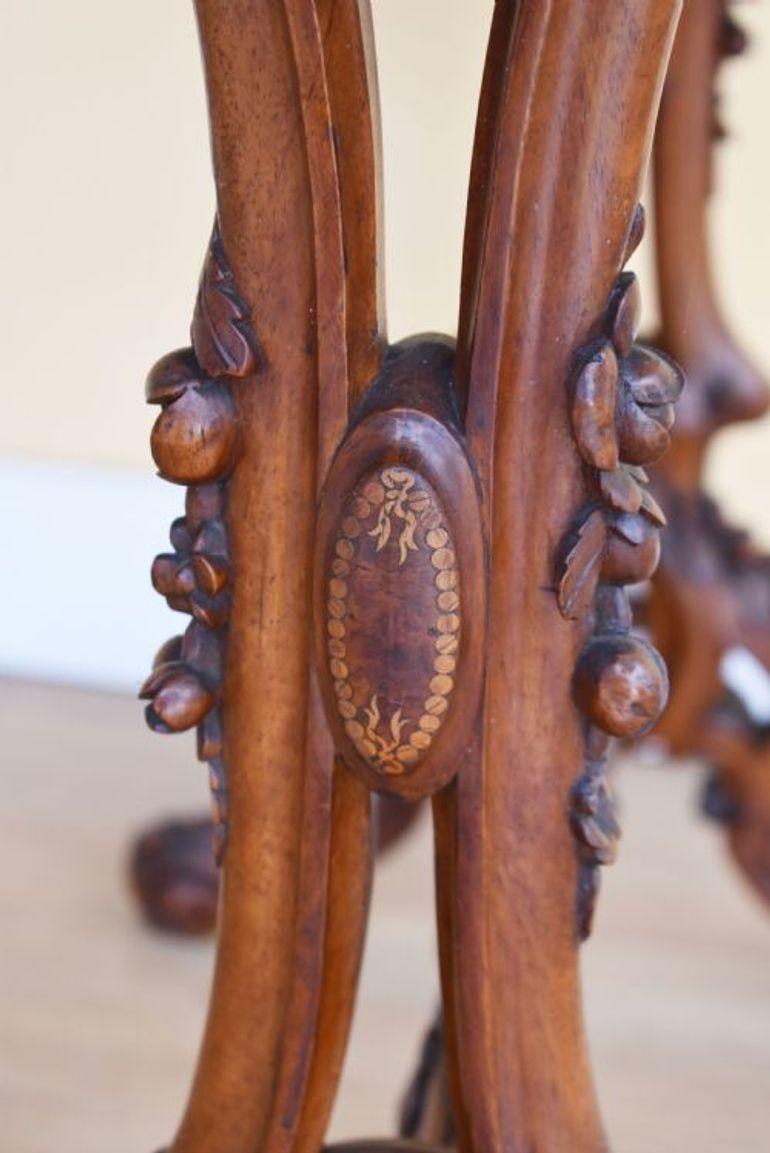 Victorian Burr Walnut Inlaid Table For Sale 2