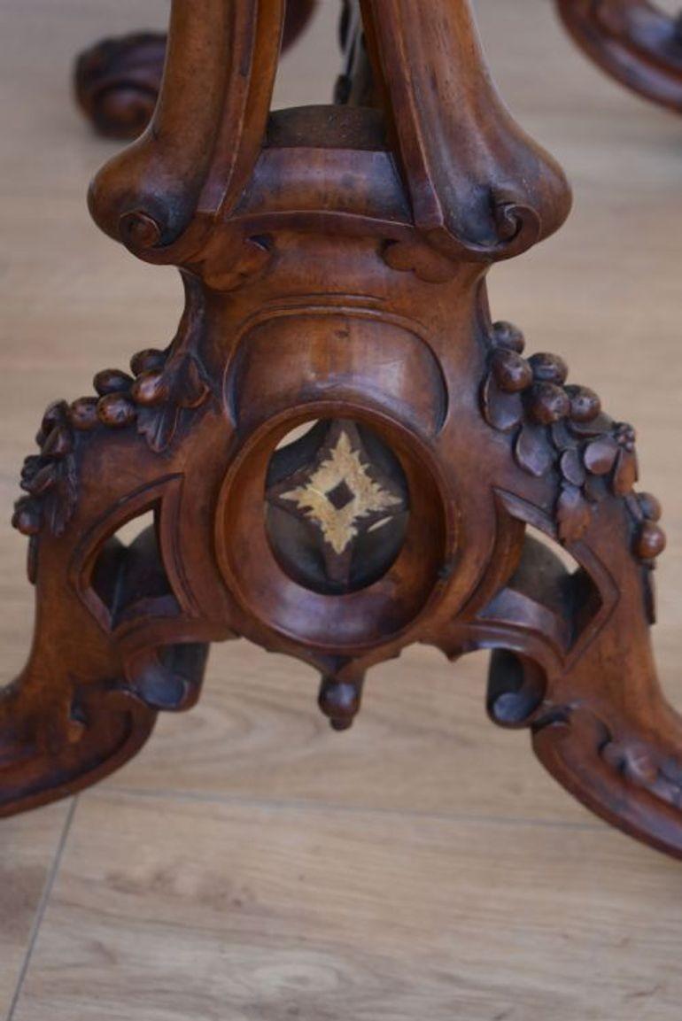 Victorian Burr Walnut Inlaid Table For Sale 3
