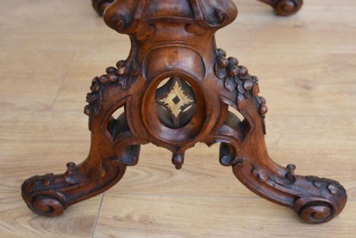 Victorian Burr Walnut Inlaid Table For Sale 4