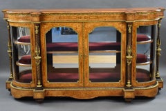 Victorian Burr Walnut & Marquetry Credenza