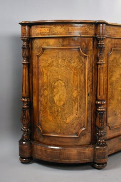 Victorian Burr walnut Marquetry Credenza