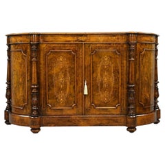 Victorian Burr walnut Marquetry Credenza