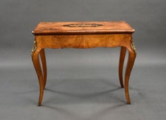 Victorian Burr Walnut Marquetry Inlaid Card Table