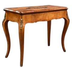Victorian Burr Walnut Marquetry Inlaid Card Table