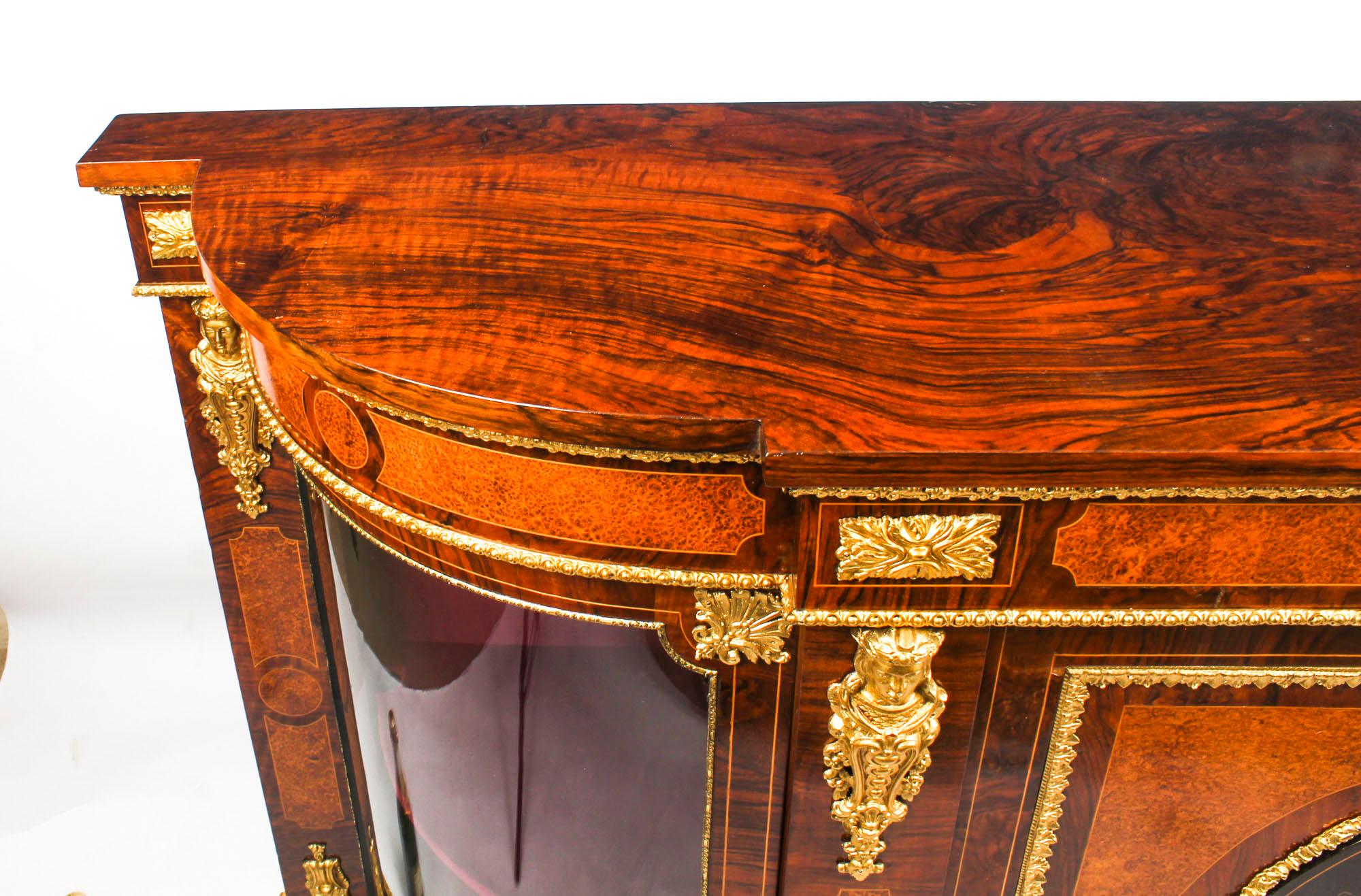 Victorian Burr Walnut Marquetry Ormolu Mounted Credenza, 19th Century In Excellent Condition In London, GB
