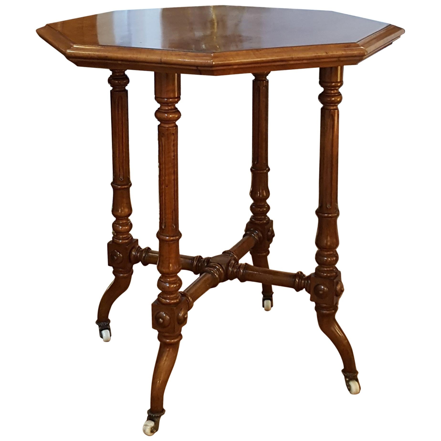 Victorian Burr Walnut Occasional Lamp Table For Sale
