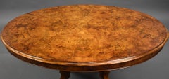 Victorian Burr Walnut Oval Coffee Table