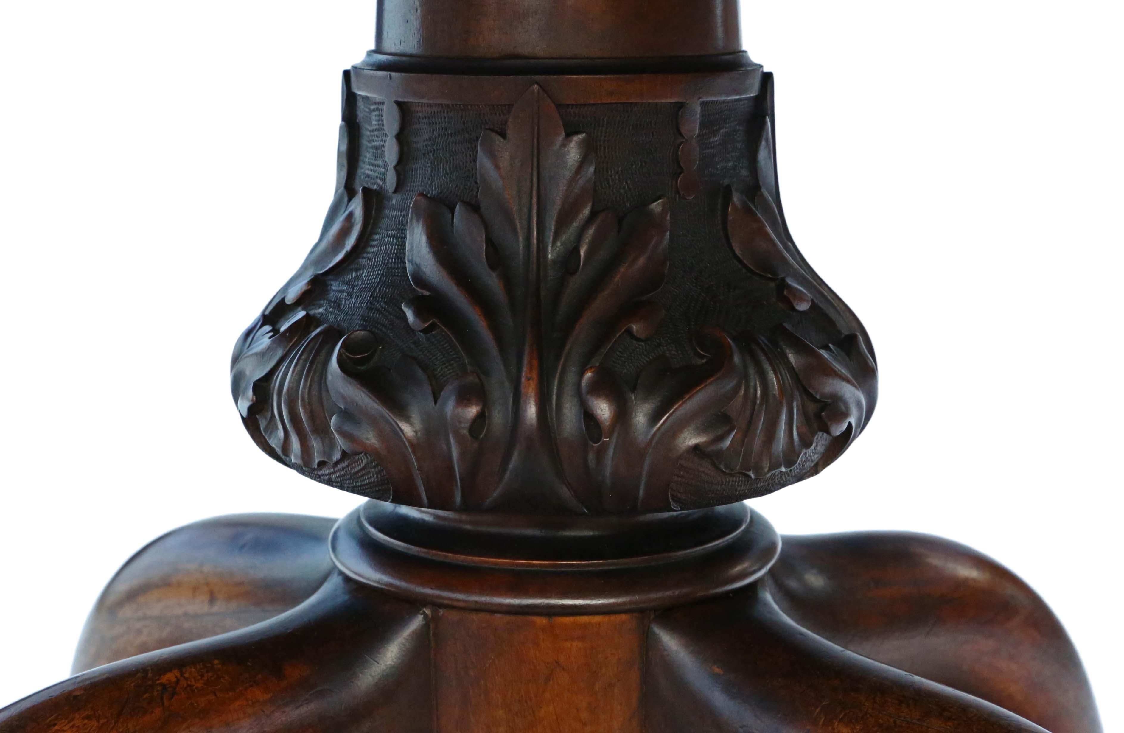 Antique quality Victorian Burr Walnut Oval Loo Tilt-Top Table 19th Century 2