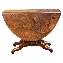 Victorian Burr Walnut Oval Sutherland Tea Table 