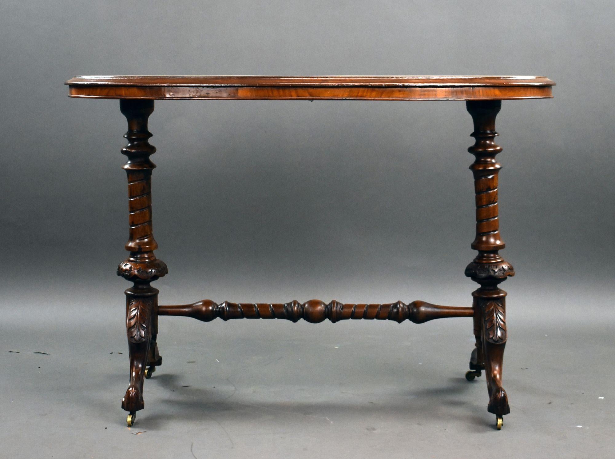 English Victorian Burr Walnut Oval Table