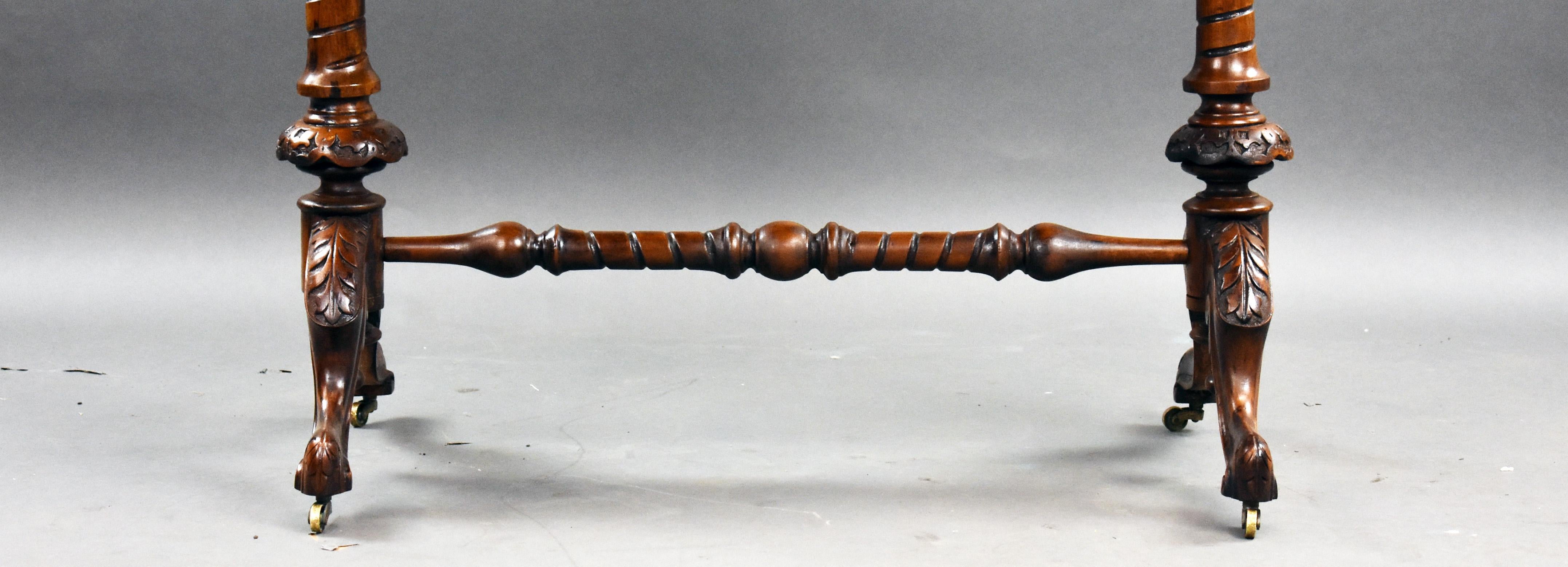 19th Century Victorian Burr Walnut Oval Table