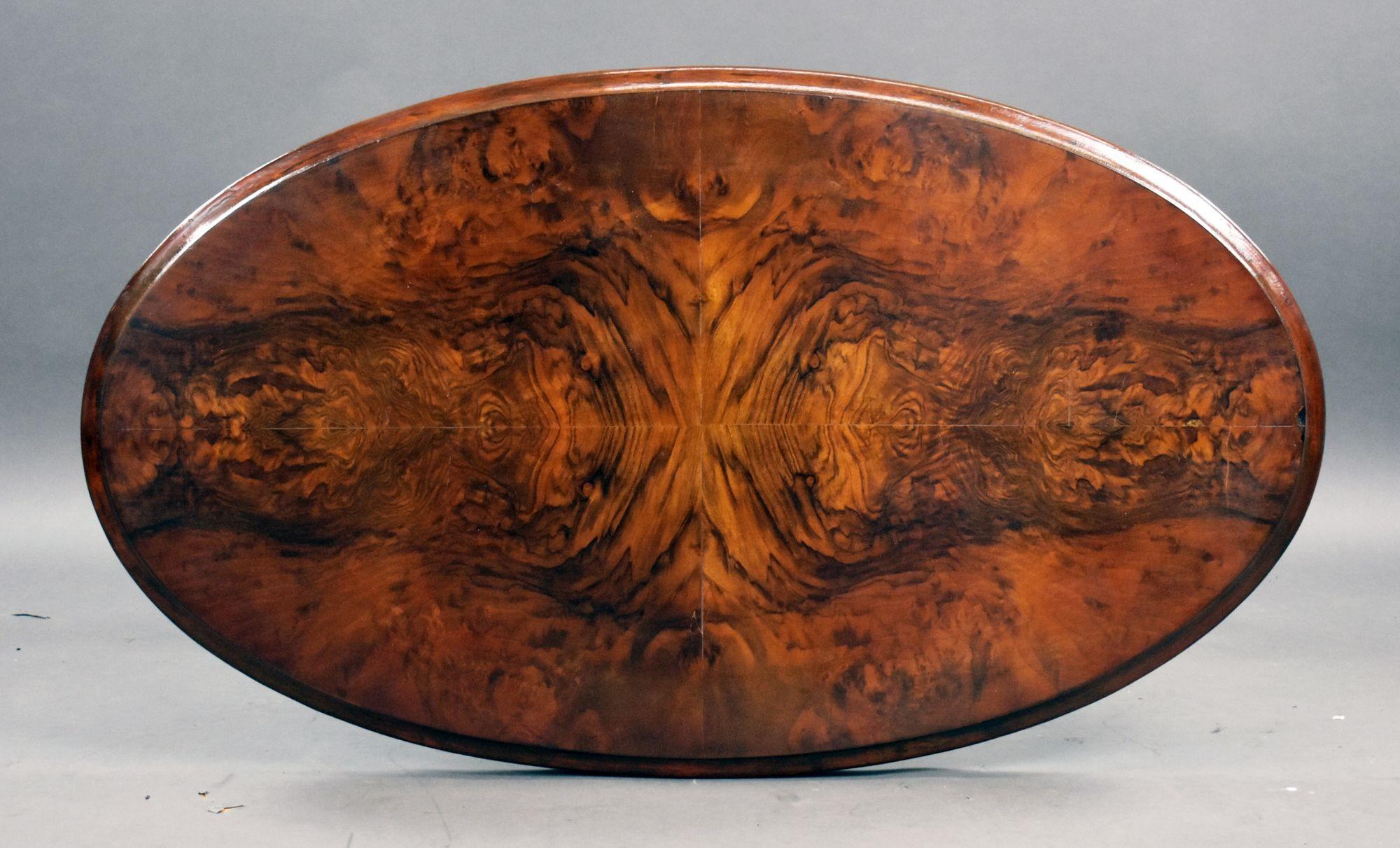 Victorian Burr Walnut Oval Table 2
