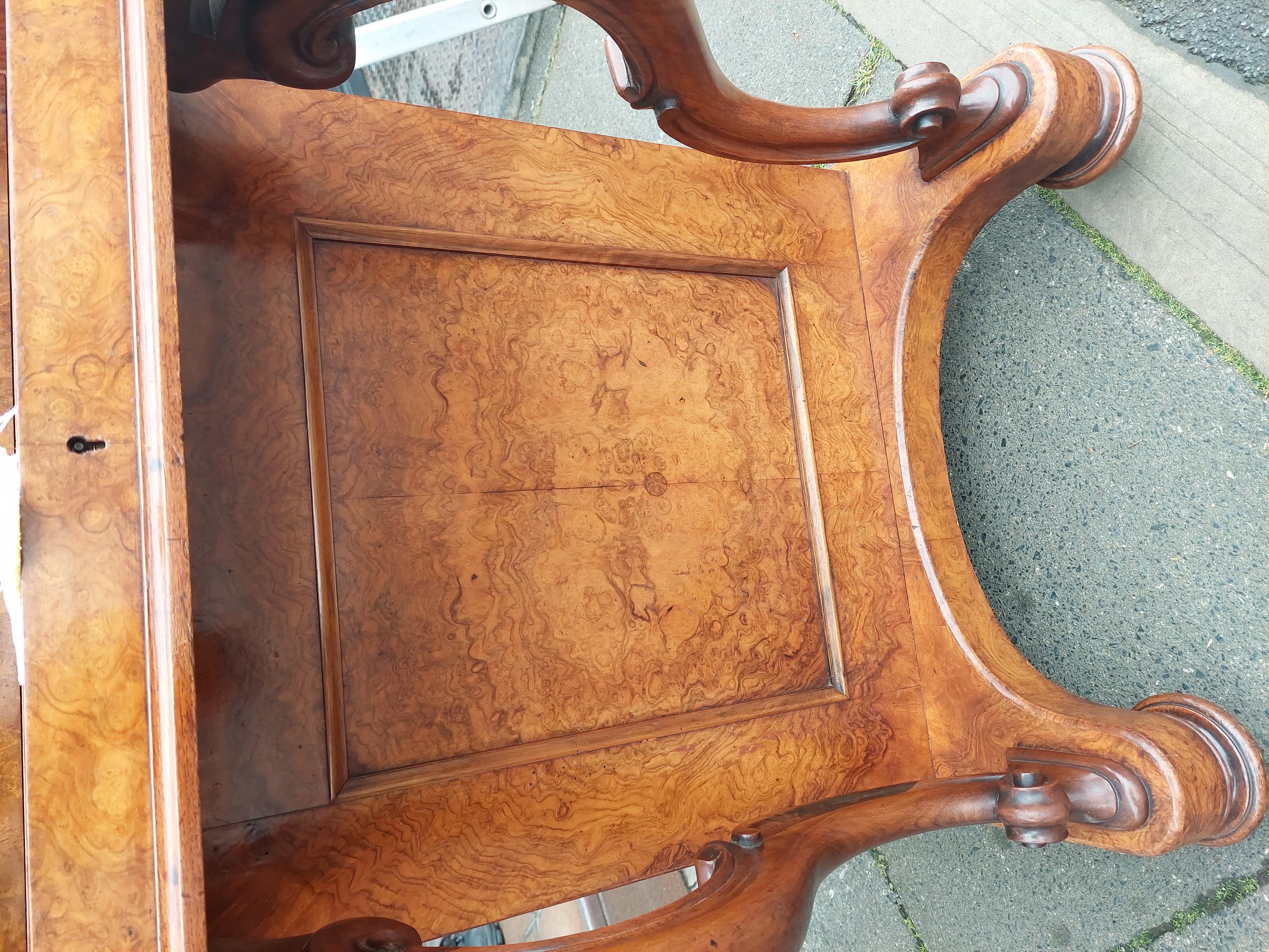 Victorian Burr Walnut Piano Top Pop Up Davenport For Sale 4