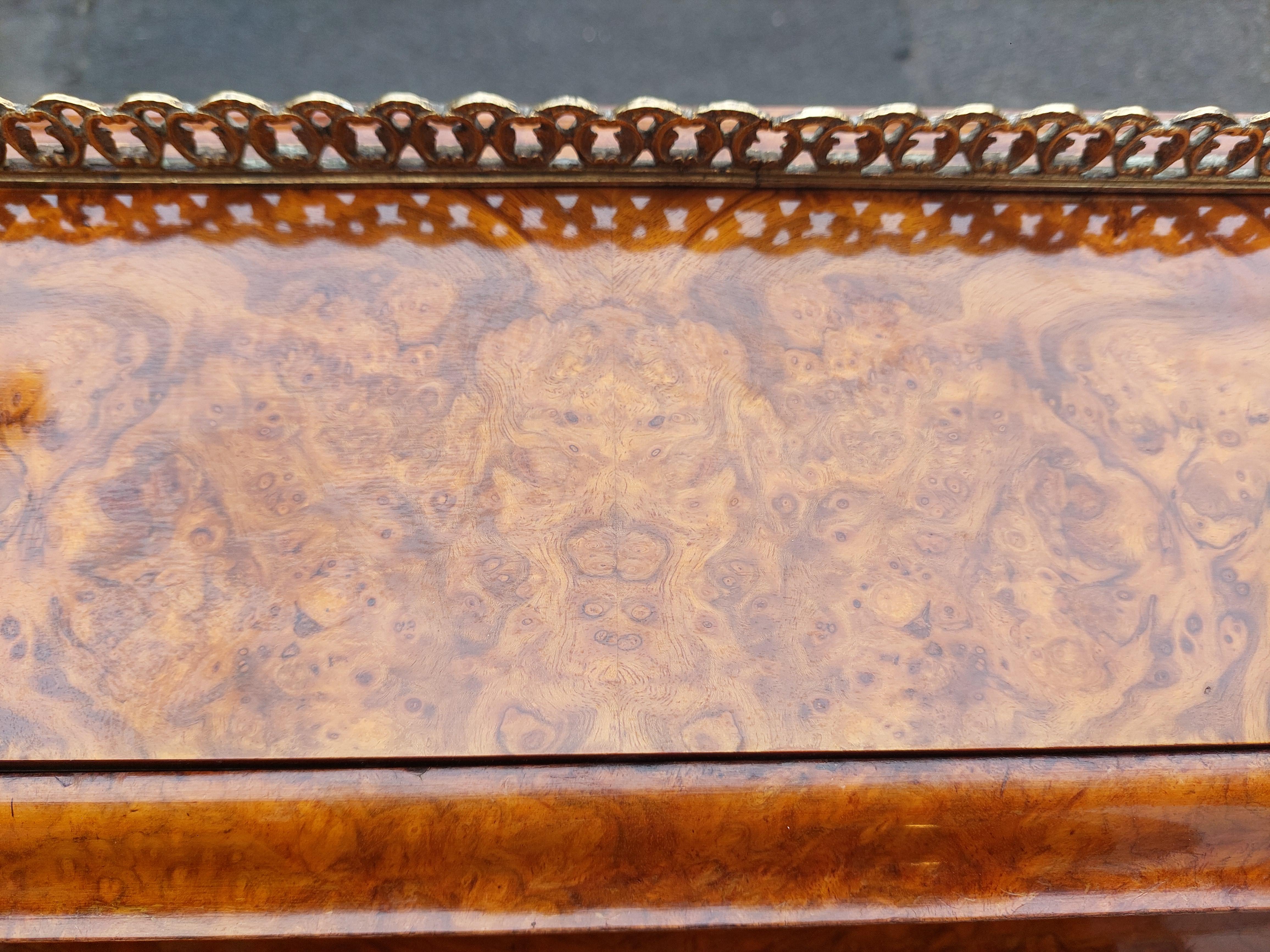 Victorian Burr Walnut Piano Top Pop Up Davenport For Sale 9