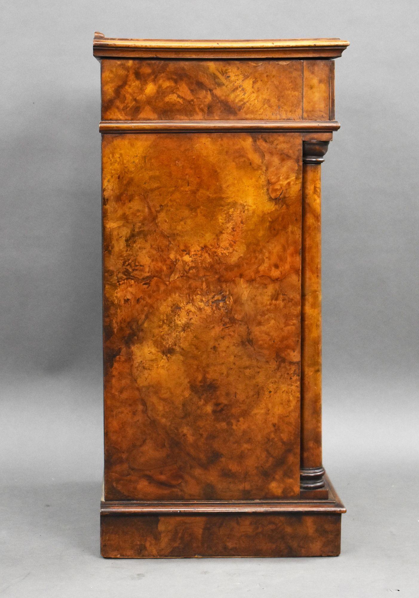 Gothic Revival Victorian Burr Walnut Pot Cupboard For Sale
