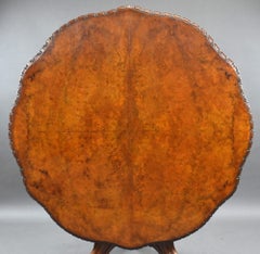 Victorian Burr Walnut Round Breakfast Table by T. Wilson