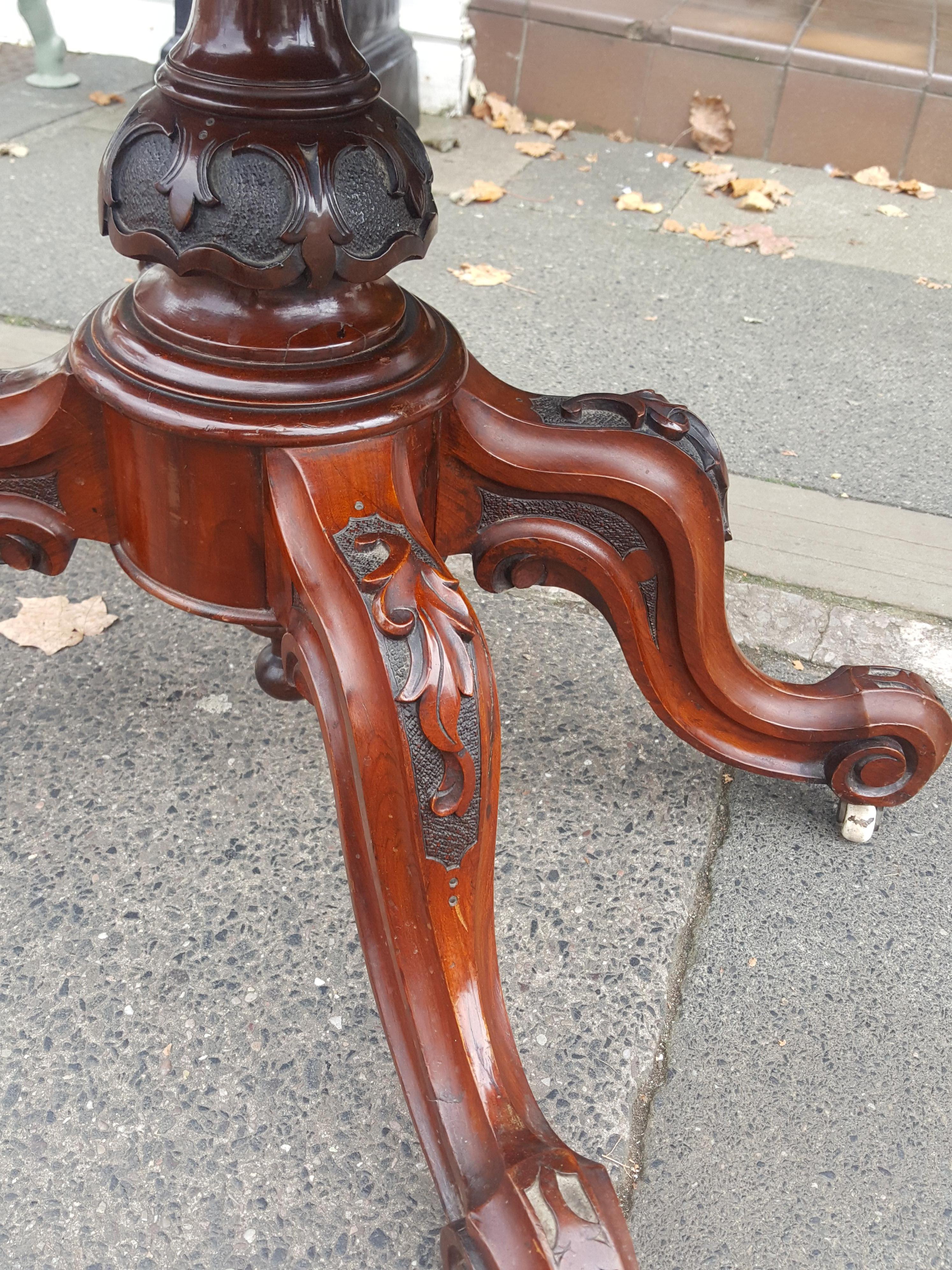 English Victorian Burr Walnut Serpentine Card Table