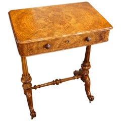 Antique Victorian Burr Walnut Side Table