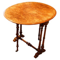 Victorian Burr Walnut Small Sutherland Table