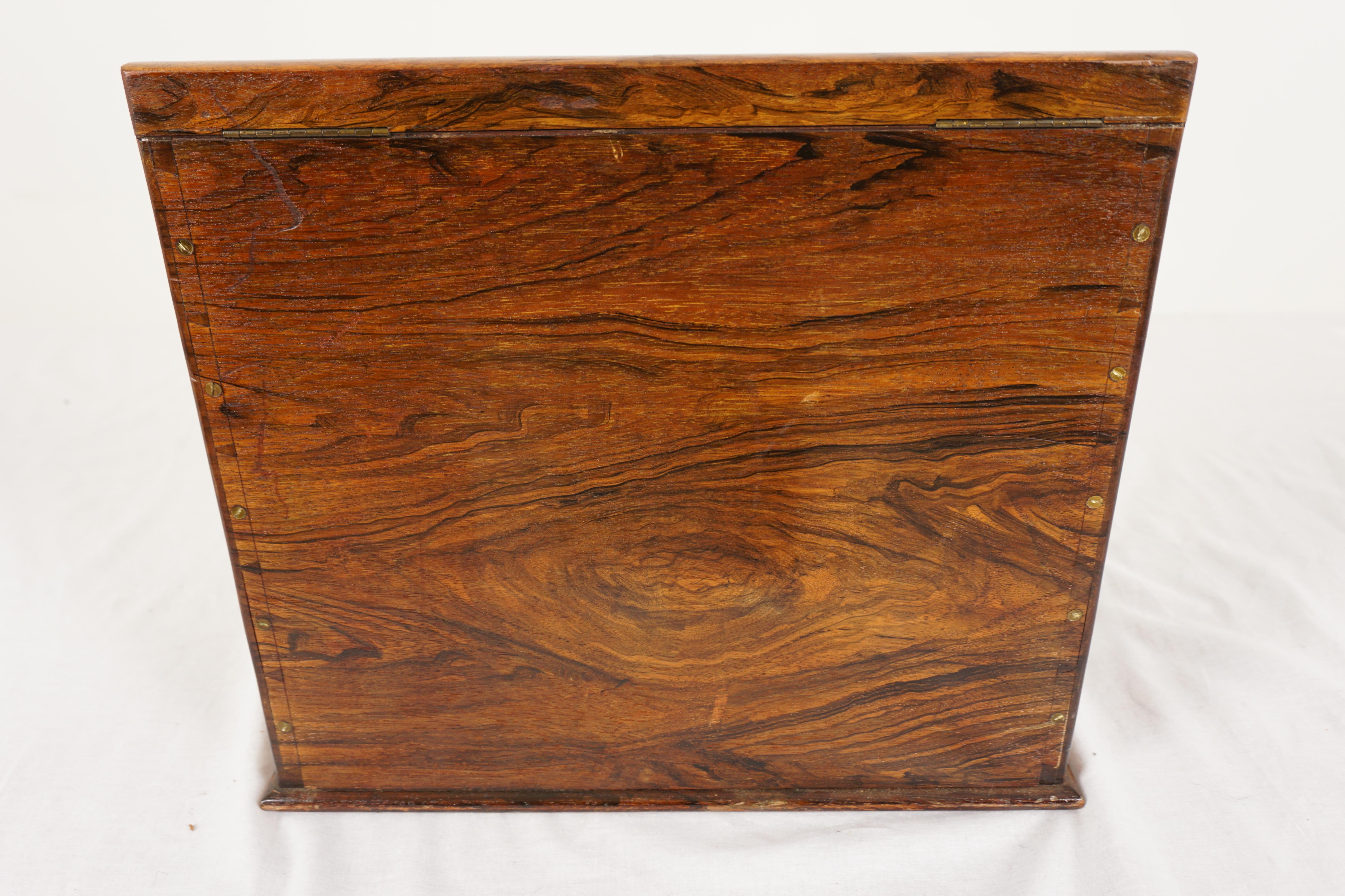 Victorian Burr Walnut Stationary/Writing Box, Letter Rack, Scotland 1880, H970 For Sale 3