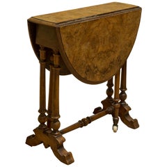 Victorian Burr-Walnut Sutherland Table, circa 1880