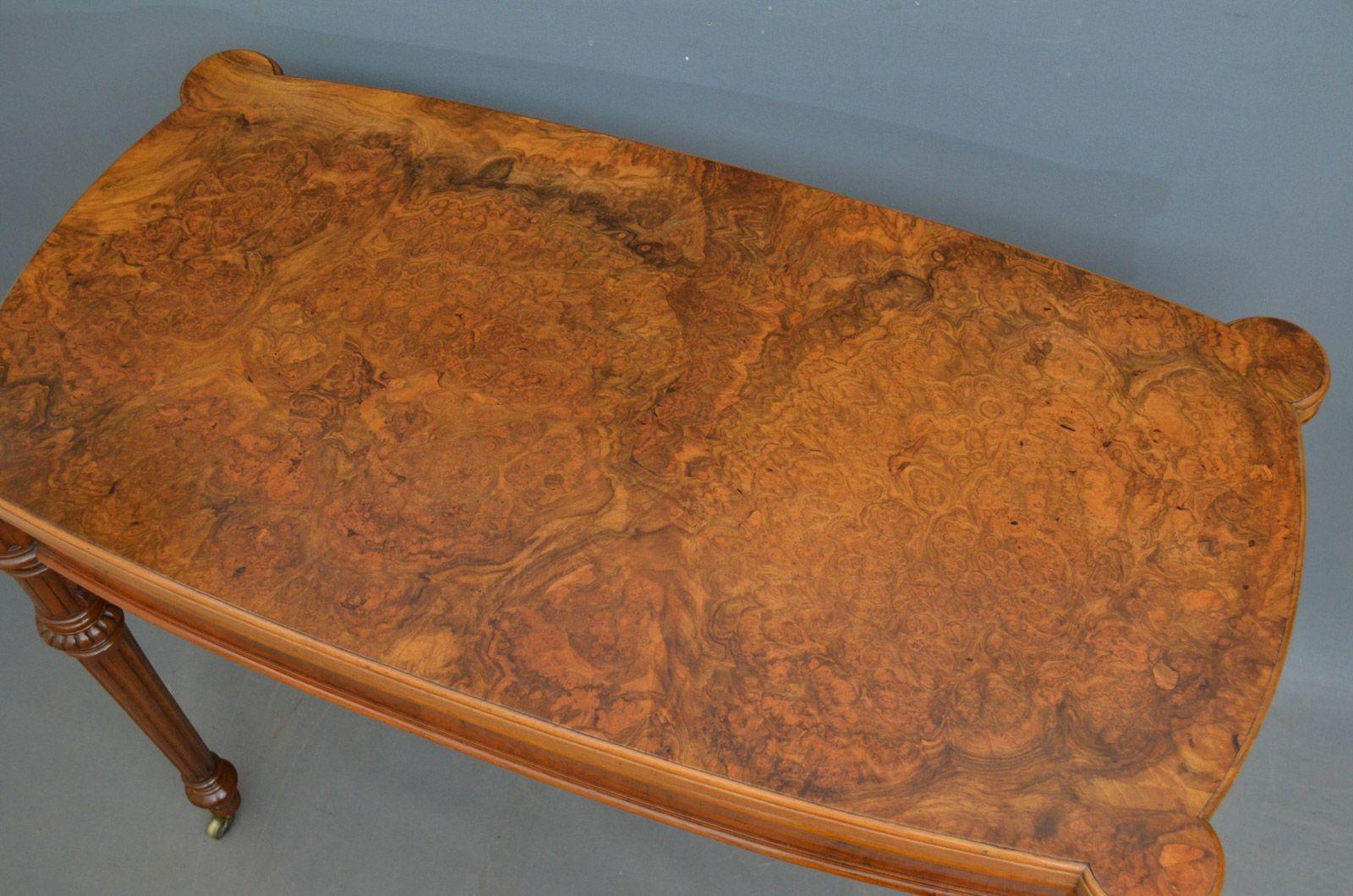 English Victorian Burr Walnut Table For Sale