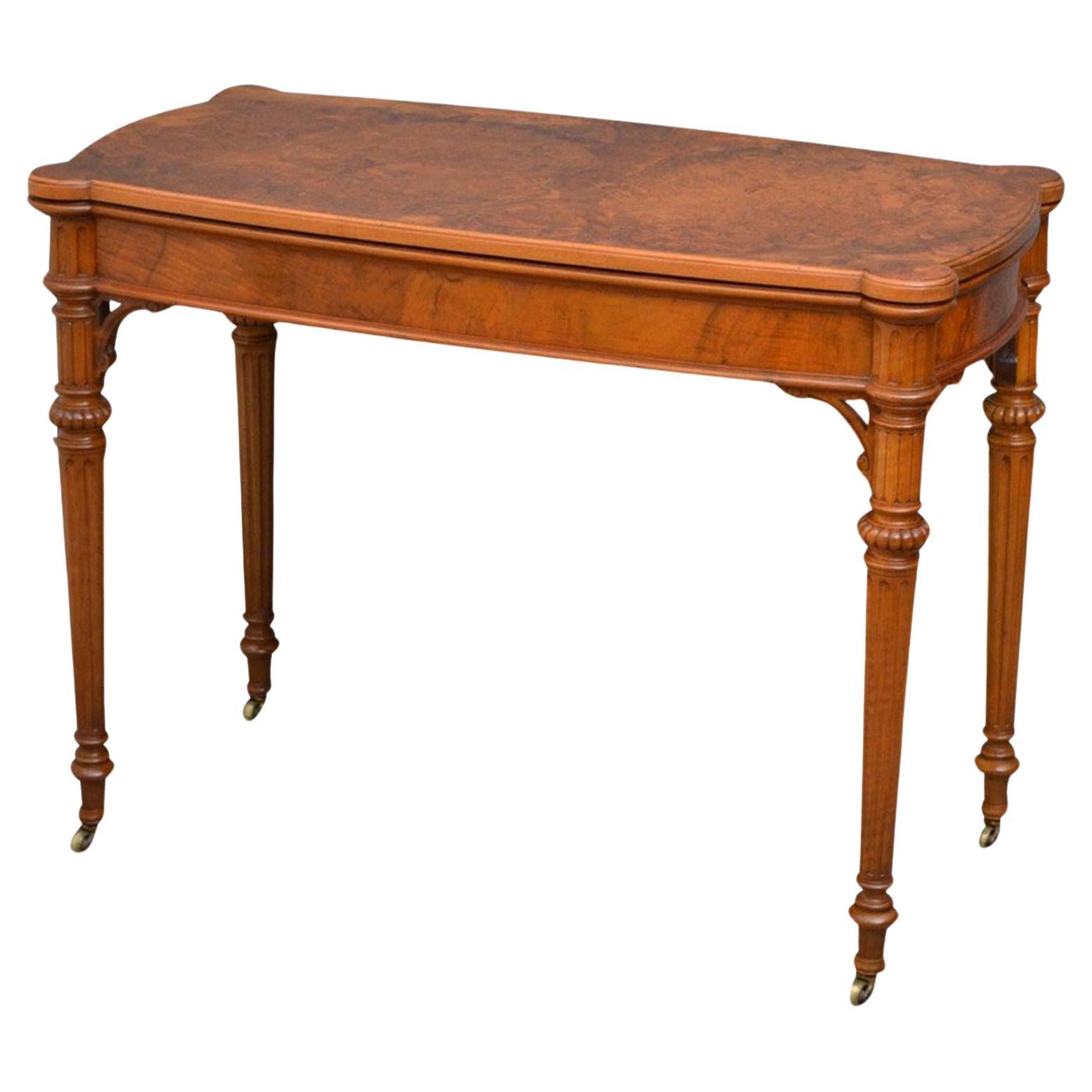 Victorian Burr Walnut Table For Sale