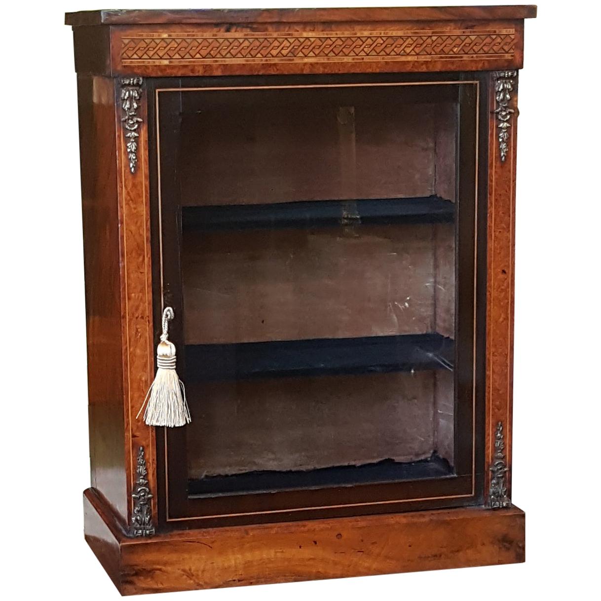 Victorian Burr Walnut Table Top Display Cabinet