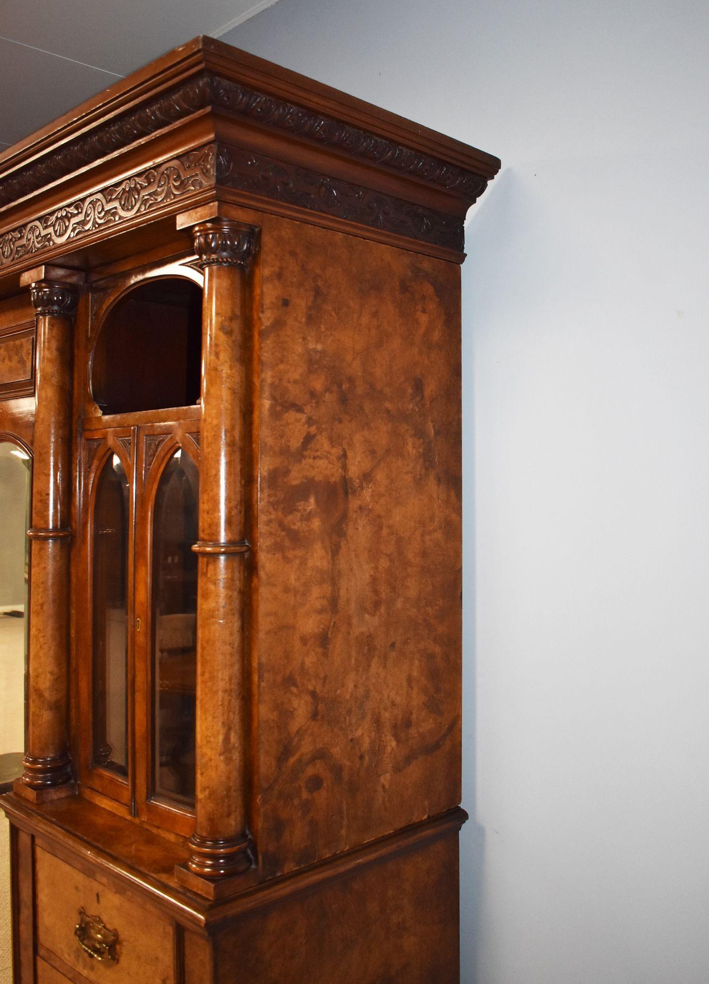 Victorian Burr Walnut Triple Wardrobe 6