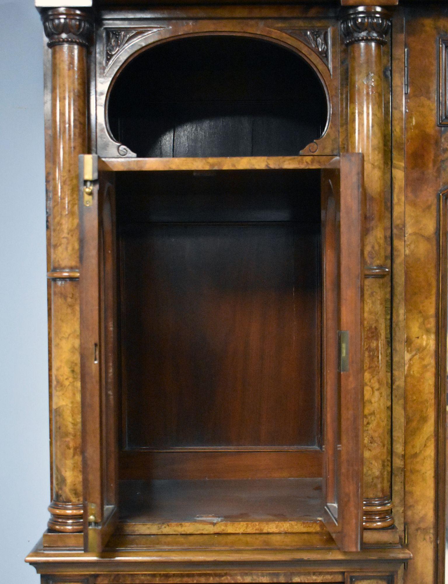 Victorian Burr Walnut Triple Wardrobe 10