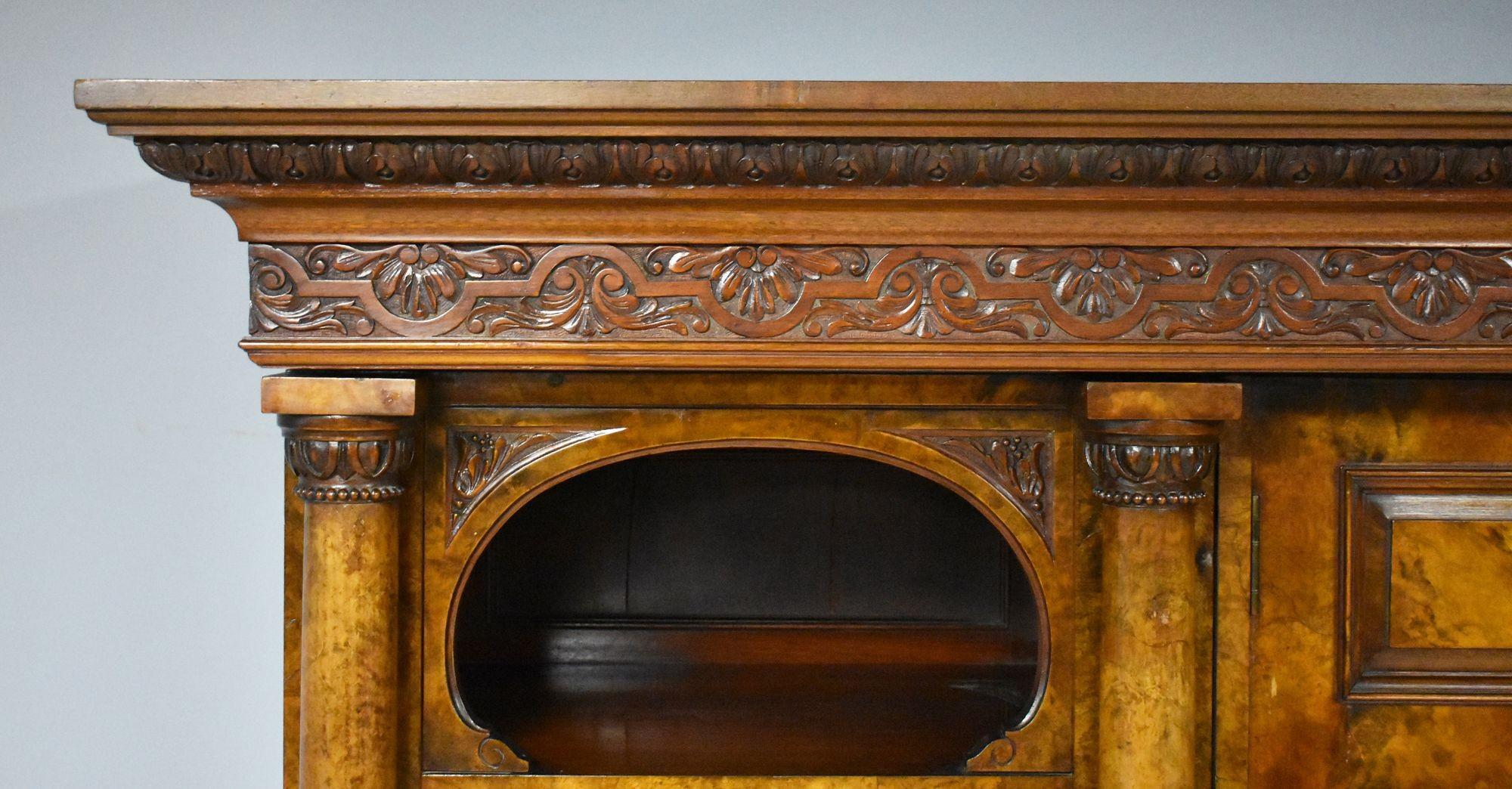 Victorian Burr Walnut Triple Wardrobe 11
