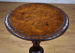 Victorian Burr Walnut Tripod Table