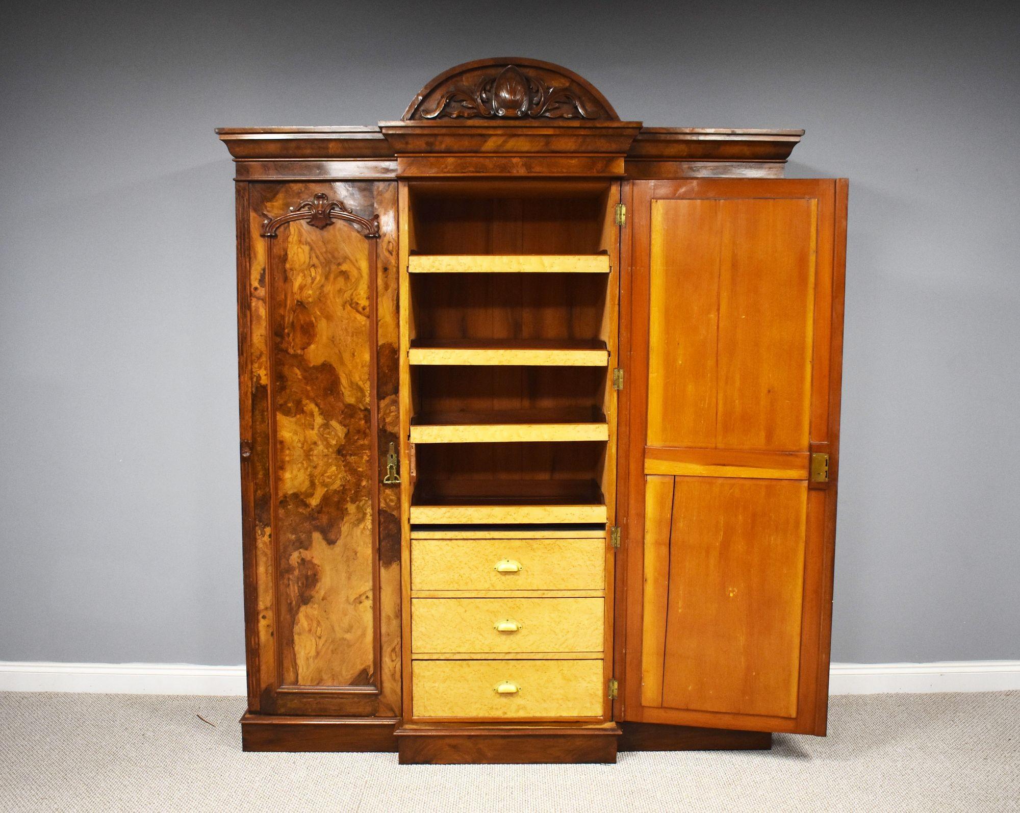 Victorian Burr Walnut Wardrobe 1