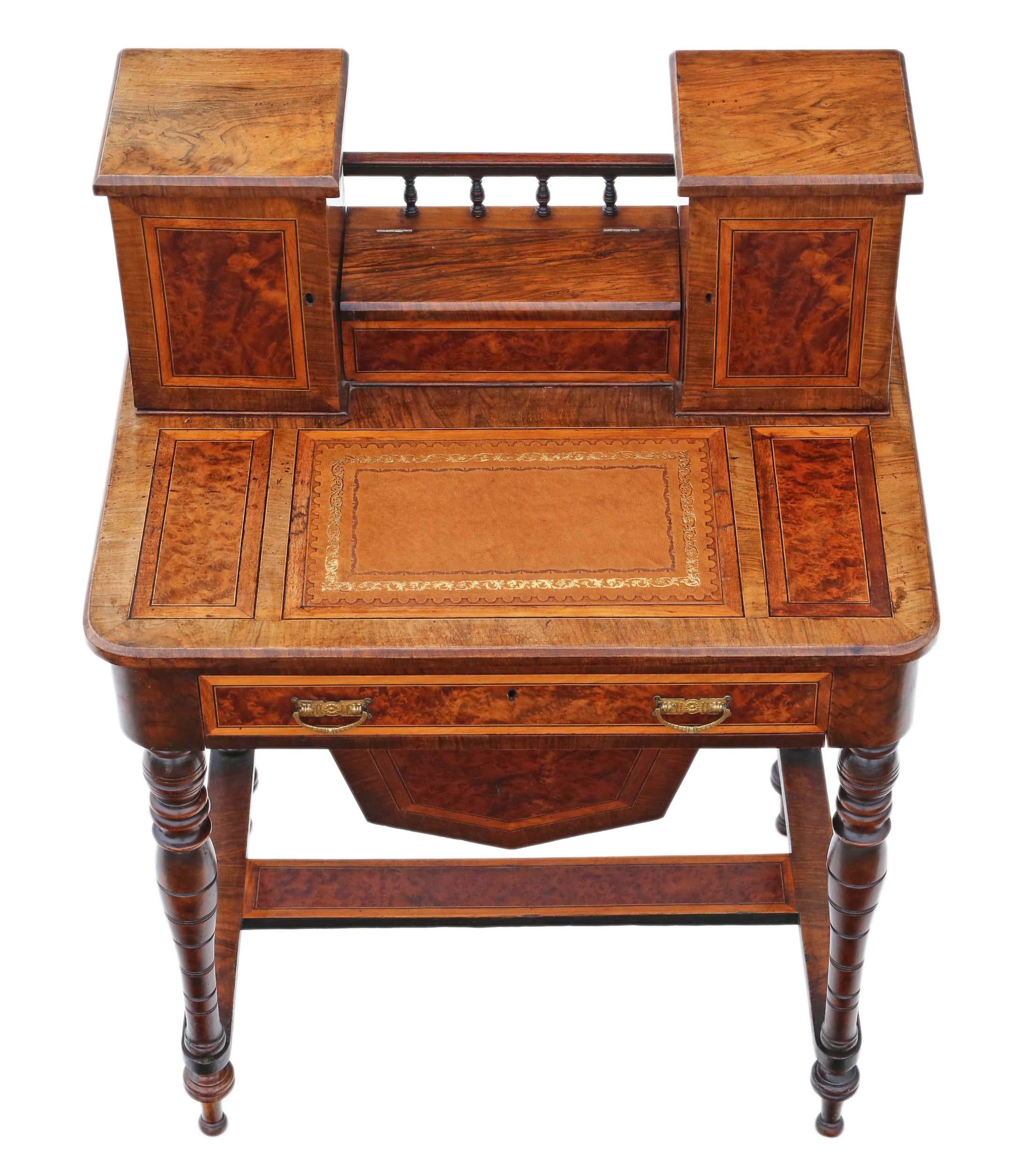 Victorian Burr Walnut Work Table Box In Good Condition In Wisbech, Cambridgeshire