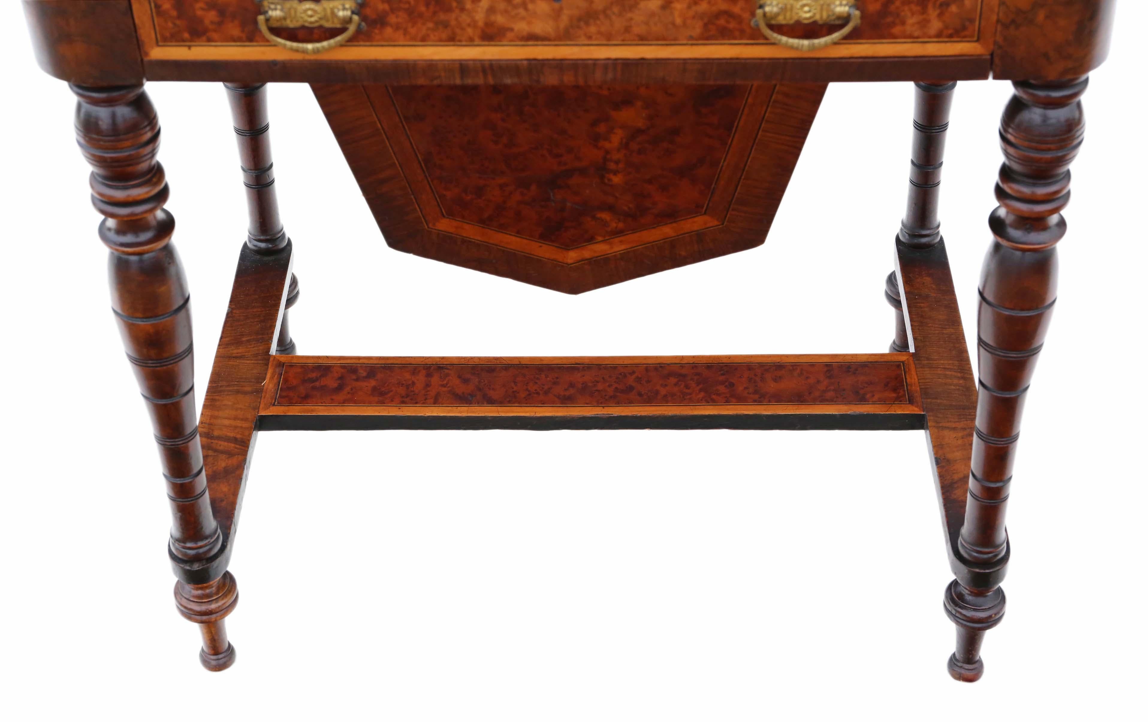 Victorian Burr Walnut Work Table Box 2