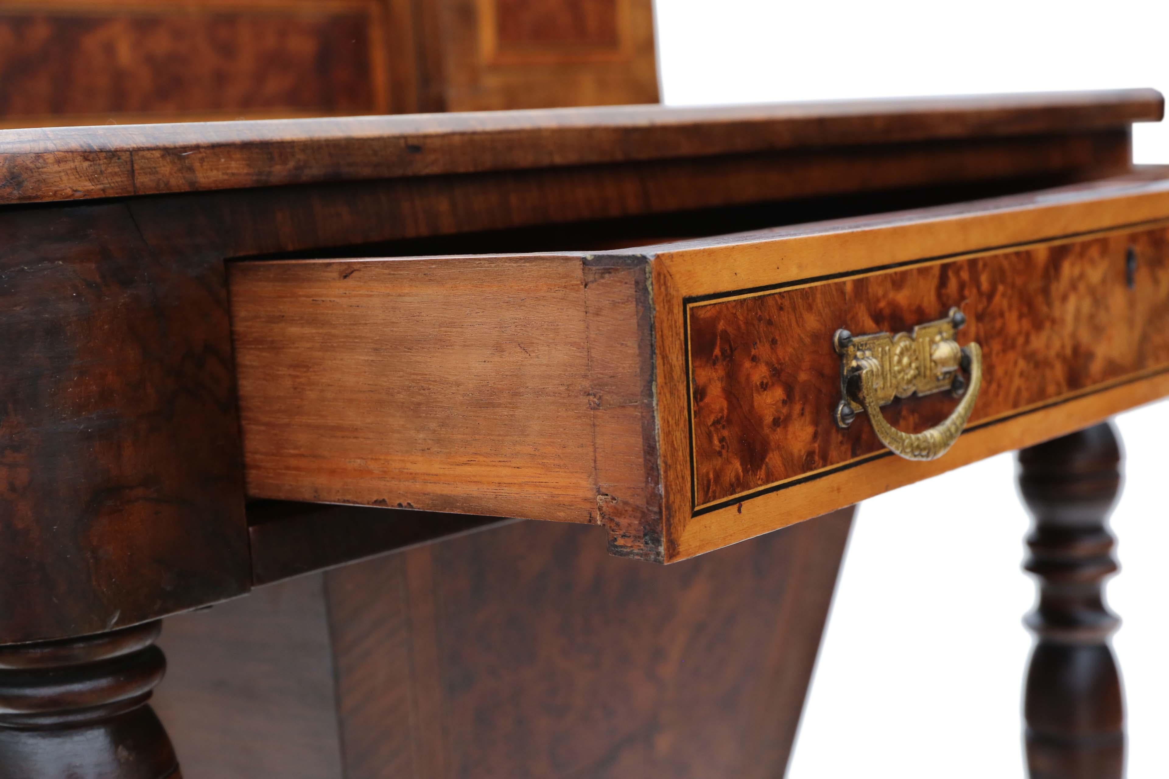 Victorian Burr Walnut Work Table Box 5