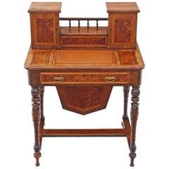 Victorian Burr Walnut Work Table Box