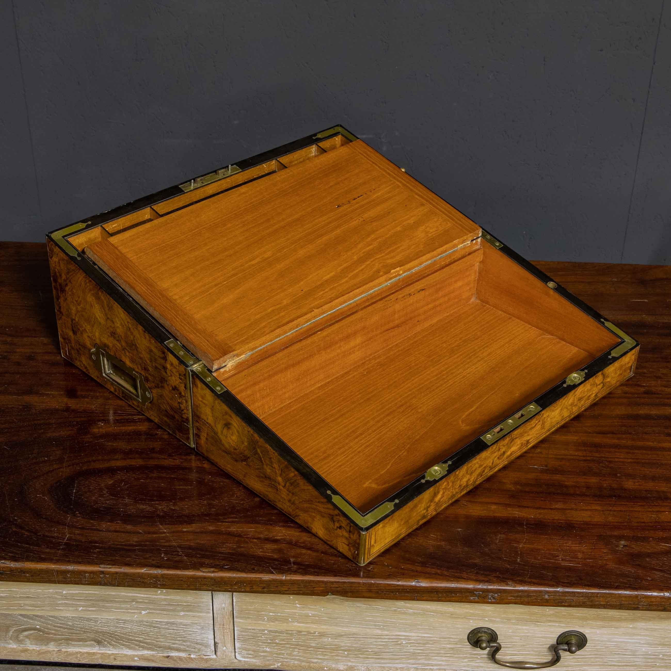 Victorian Burr Walnut Writing Box 7