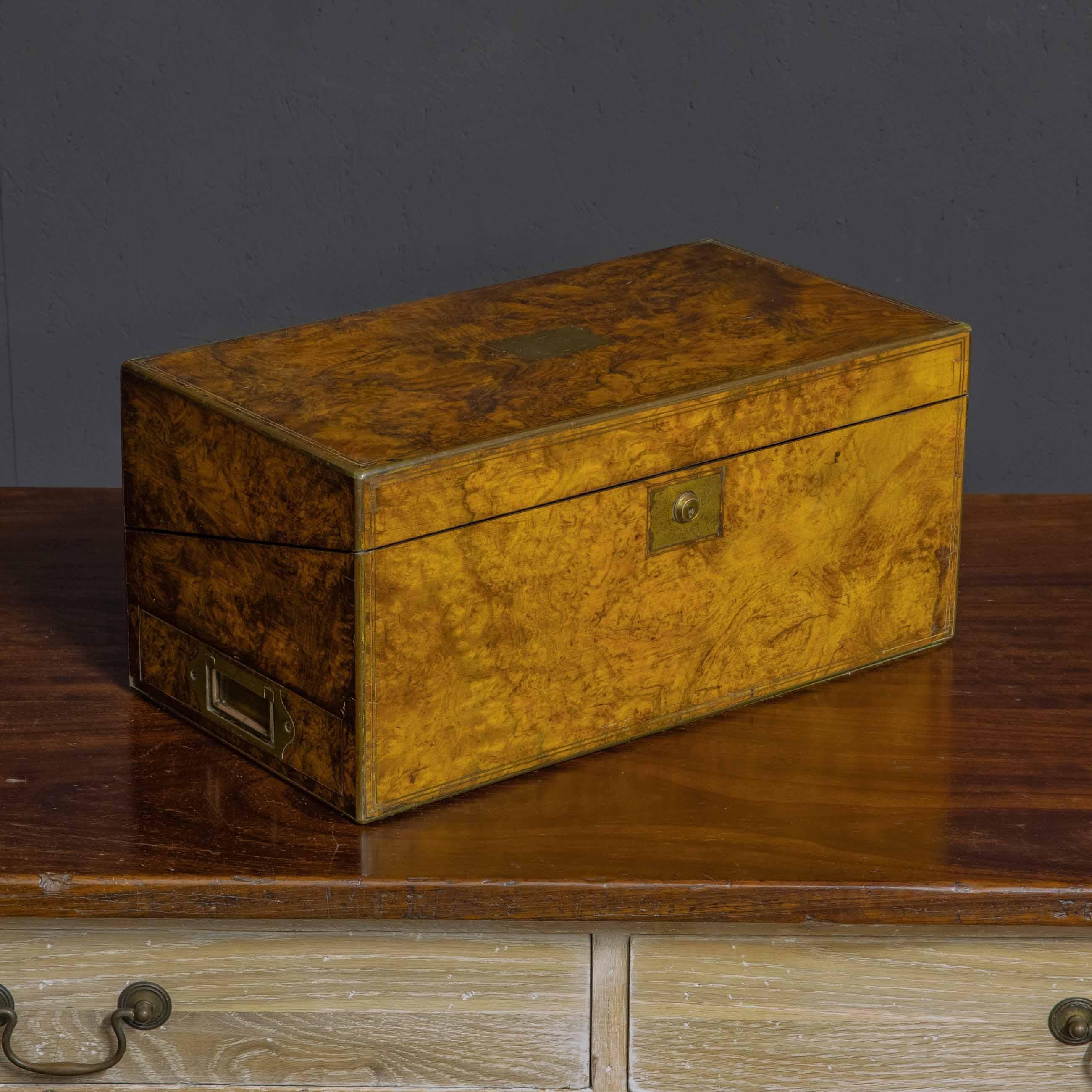 Victorian Burr Walnut Writing Box 1
