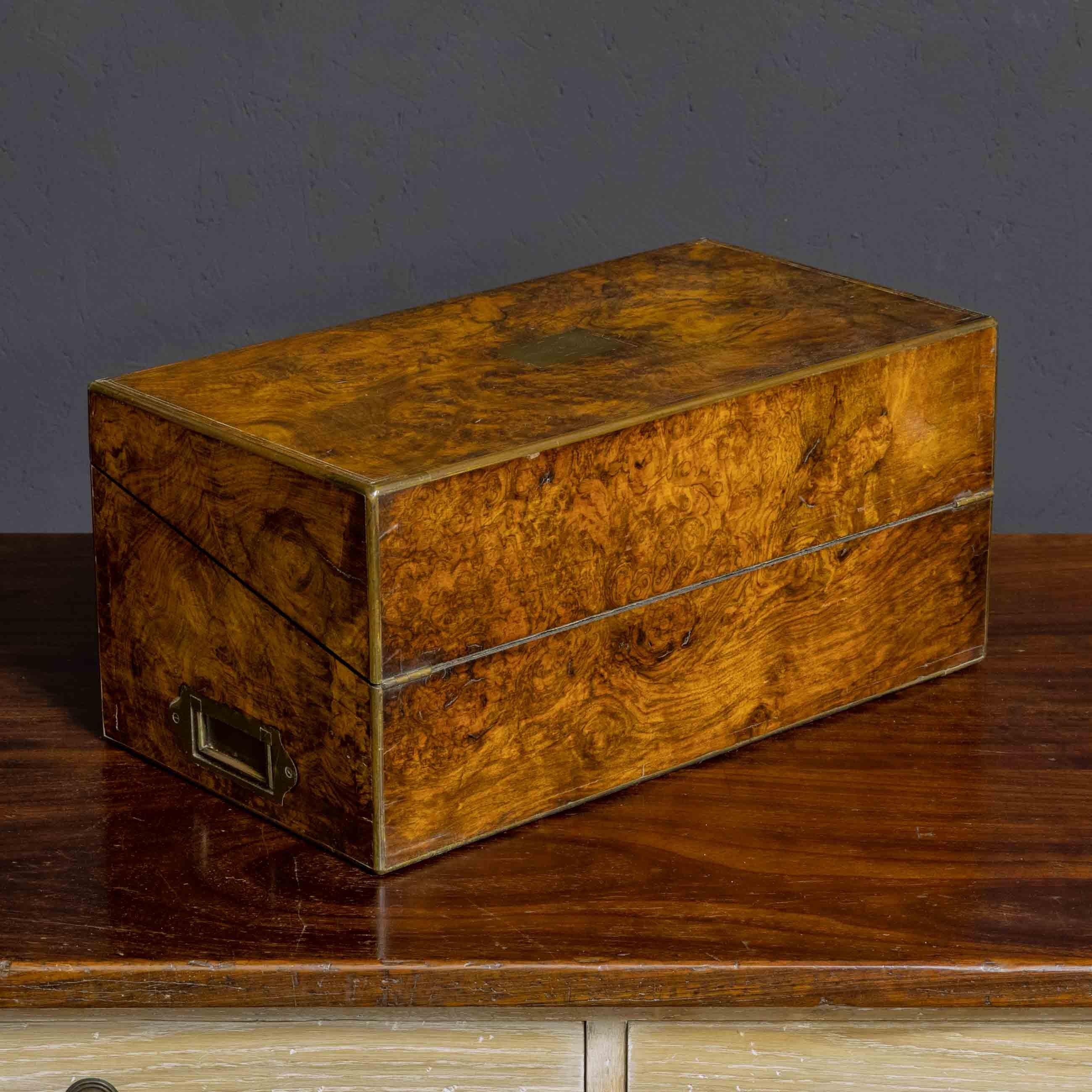 Victorian Burr Walnut Writing Box 2