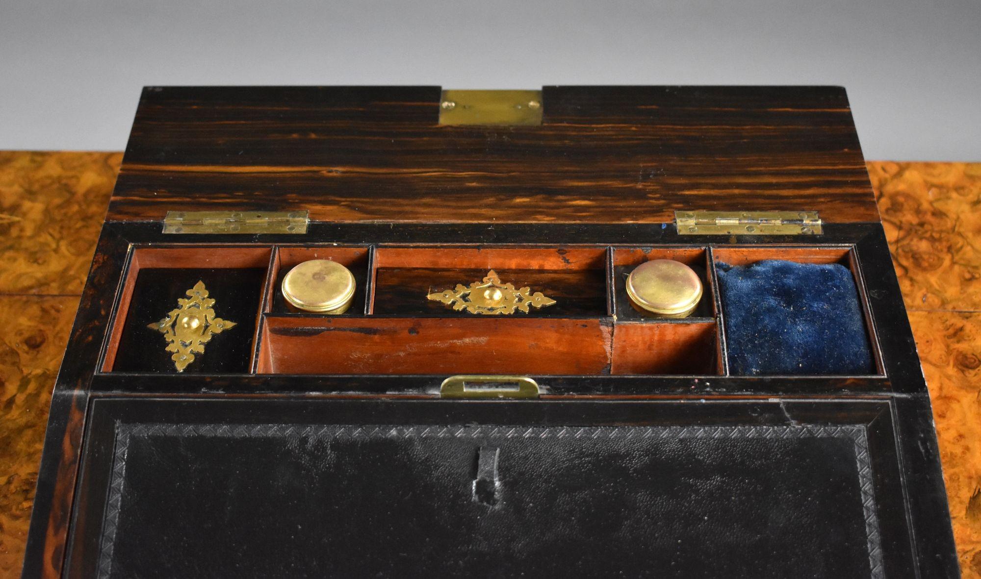 Victorian Burr Walnut Writing Slope For Sale 1